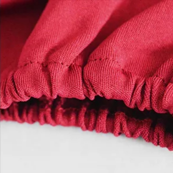 Red Off Shoulder W/Skirt Two Piece - Picture 5 of 5